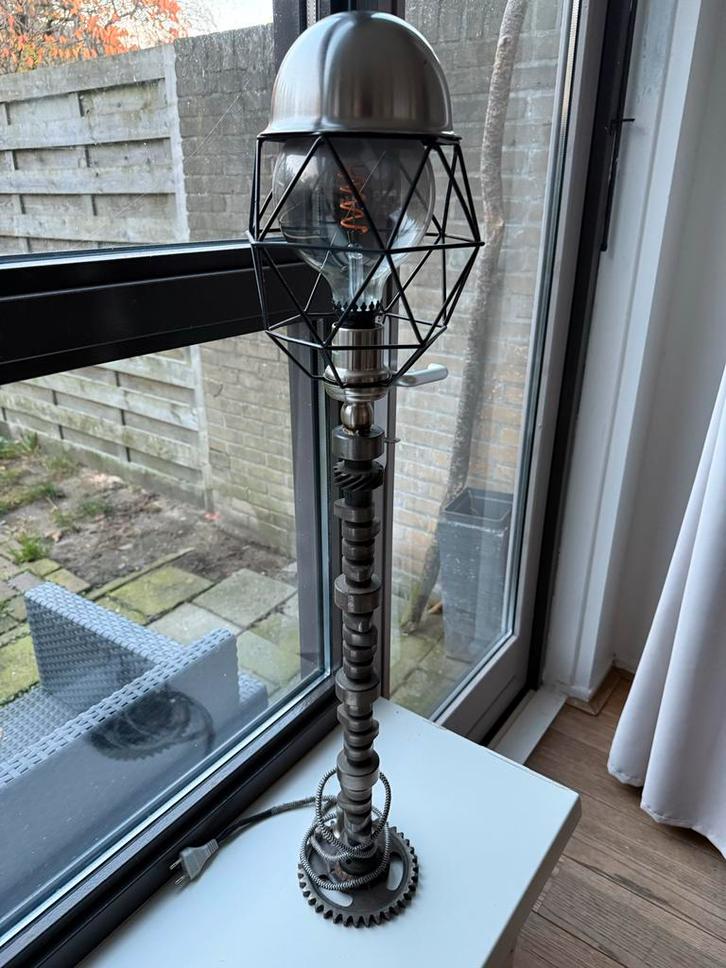 Industriële Lamp gemaakt van een Nokkenas, Antiek en Kunst, Antiek | Lampen, Ophalen