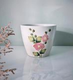 Vintage Bloempot met Bloemen, Gebruikt, Rond, Binnen, Ophalen of Verzenden