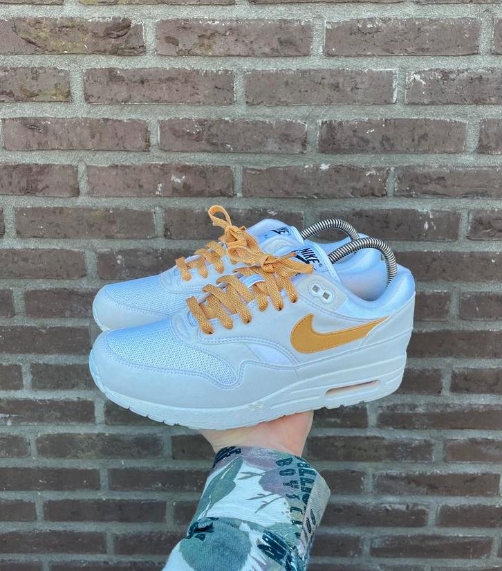 Nike Air Max 1 By You Snow White Honeycomb, Kleding | Heren, Schoenen, Zo goed als nieuw, Sneakers of Gympen, Overige kleuren