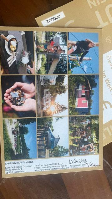 Tekoop 2 waardebonnen €100 camping harfenmuhle beschikbaar voor biedingen