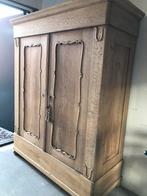 Antieke biedermeier oud eiken geloogde kast 1850, Huis en Inrichting, Kasten | Buffetkasten, Ophalen