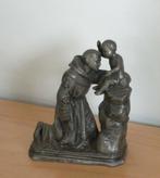Antieke tinnen monnik heilig Antonius van Padua ., Antiek en Kunst, Ophalen of Verzenden