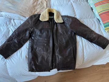 Leren winterjas met kraag maat 46 beschikbaar voor biedingen