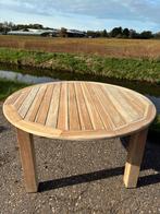 Teakhouten ronde tuintafel merk Populair 150cm als NIEUW, Tuin en Terras, Ophalen, Rond, Teakhout