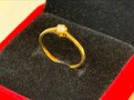 18 karaat solitaire gouden ring met een natuurlijke diamant!, Ophalen of Verzenden, Kleiner dan 17, Met edelsteen, Dame