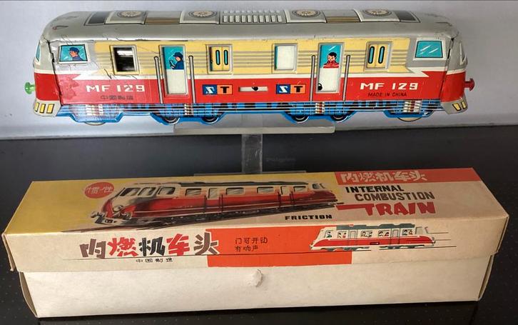 1960 Blikken Internal combustion train,China MF 129,OVP, Antiek en Kunst, Antiek | Speelgoed, Ophalen