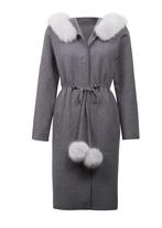 Ribkoff warm vest/ jas grijs met capuchon bontrand maat L, Kleding | Dames, Jassen | Winter, Verzenden, Maat 42/44 (L), Joseph Ribkoff