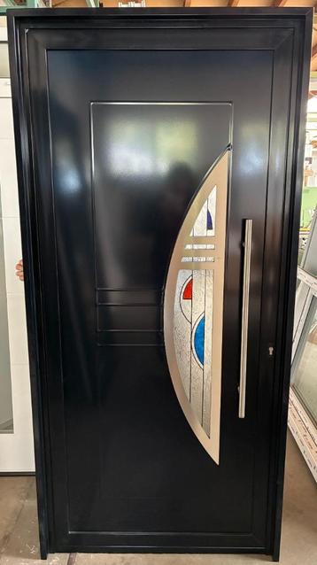 Aluminium voordeur 105 x 220 cm Rechts kleur Zwartblauw 5004 beschikbaar voor biedingen