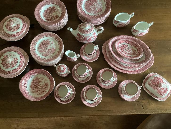 Country Style servies,W.H.Grindley,vintage servies,12 delig, Antiek en Kunst, Antiek | Servies compleet, Ophalen