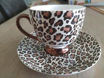 Tijger print Kop/Schotel (Blokker) porselein  beschikbaar voor biedingen