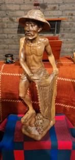 Houten beeld Bali visser ca 100 cm