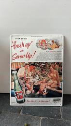 7-up reclame plaat, Verzamelen, Ophalen of Verzenden, Gebruikt, Reclamebord