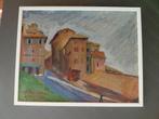GESIGNEERD ITALIAANS OLIEVERFSCHILDERIJ UIT HET MIDDEN VAN D, Antiek en Kunst, Ophalen of Verzenden