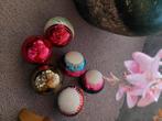 6 Grote bonte Kerstballen (zeer oud) En set van 6 zilveren., Diversen, Kerst, Ophalen of Verzenden, Zo goed als nieuw