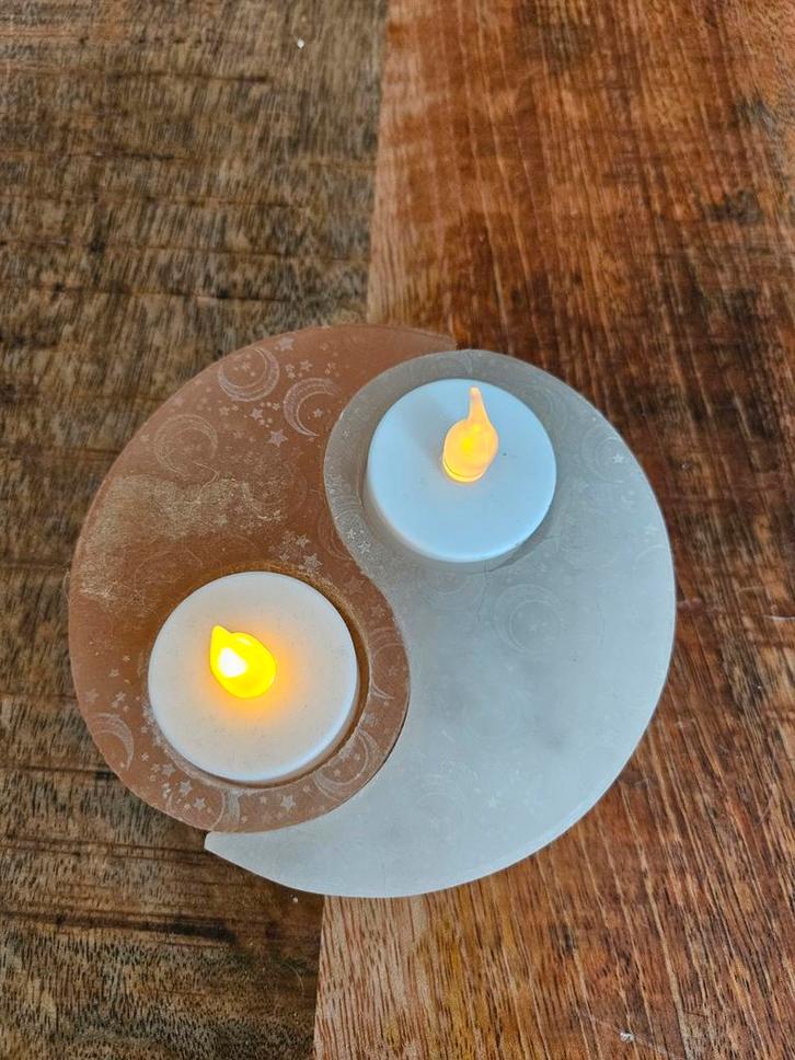 Yin Yang Kandelaar himalaja zout, Verzamelen, Mineralen en Fossielen, Ophalen of Verzenden