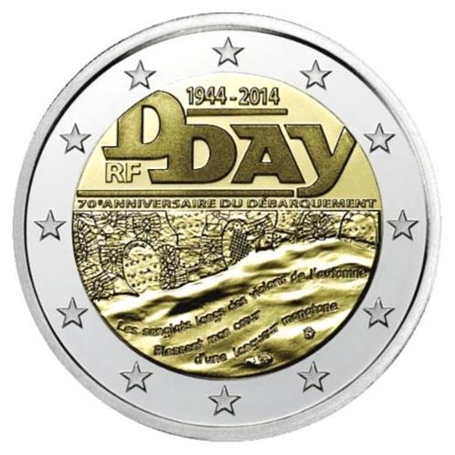 2 euro Frankrijk “70 Jaar D-Day ’’ UNC 2014, Postzegels en Munten, Munten | Europa | Euromunten, Losse munt, 2 euro, Frankrijk