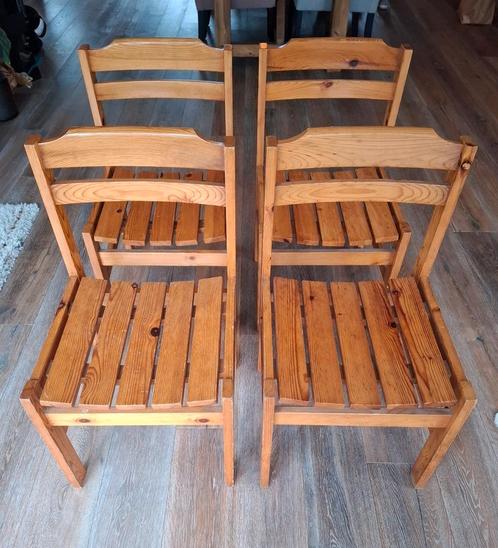 Zweedse Grenen Stoeltjes, Huis en Inrichting, Stoelen, Zo goed als nieuw, Vier, Bruin, Ophalen