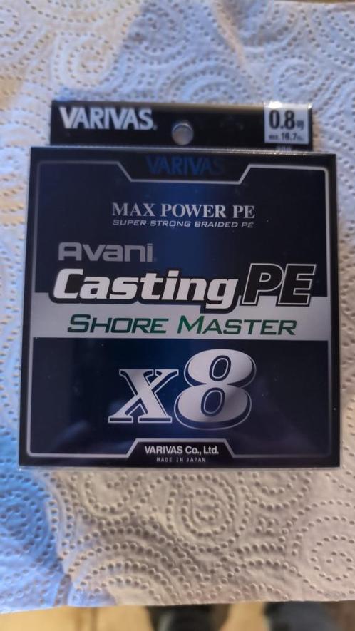 Varivas Avani Casting Shore master PE0.8 Origineel Japans., Watersport en Boten, Hengelsport | Roofvissen, Nieuw, Vislijn, Ophalen of Verzenden