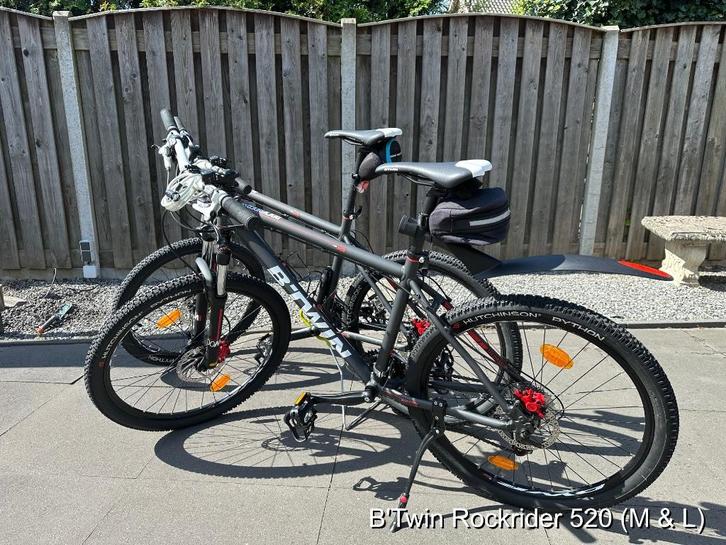 B'Twin Rockrider 520 (2015) per stuk, Fietsen en Brommers, Fietsen | Mountainbikes en ATB, Gebruikt, Overige merken, 49 tot 53 cm