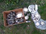 Meer dan 11 kilo oud verzilverd bestek, servies en kandelaar, Antiek en Kunst, Antiek | Bestek, Ophalen of Verzenden