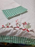 lakenset baby vintage geborduurde vogels, Huis en Inrichting, Slaapkamer | Beddengoed, Ophalen of Verzenden