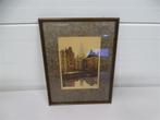 A6545. Gesigneerde ets van Damrak, Amsterdam, Antiek en Kunst, Kunst | Etsen en Gravures, Ophalen of Verzenden