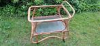 Theewagen vintage Indisch rotan, Ophalen, Rond, Minder dan 50 cm, Minder dan 100 cm