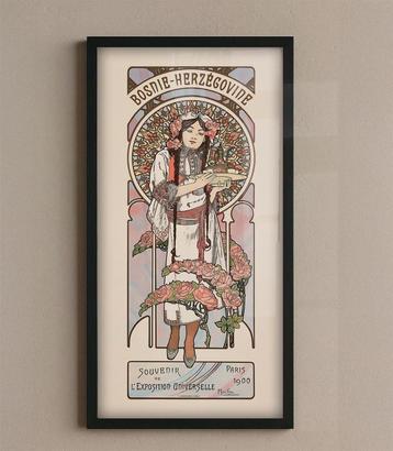 Alphonse Mucha Poster Art Nouveau Print Bosnië beschikbaar voor biedingen