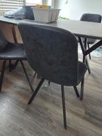 Eetkamerstoel 'Connor' Wax 4 x betonlook, Ophalen of Verzenden, Gebruikt, Zwart, Vijf, Zes of meer stoelen