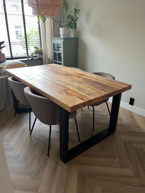 Eettafel mangohout, Huis en Inrichting, Tafels | Eettafels, Zo goed als nieuw, 50 tot 100 cm, Vijf personen of meer, Rechthoekig