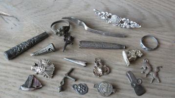 Zilver lot antieke diverse bijzondere bodemvondsten  beschikbaar voor biedingen