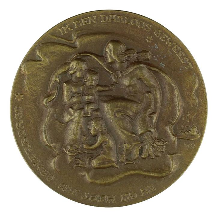 PENNING 1940 M. Kutterink : Evacuatiepenning Rotterdam, Postzegels en Munten, Penningen en Medailles, Brons, Nederland, Verzenden