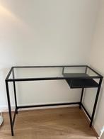 Glazen laptop bureau IKEA (opt. + stoel 60€), Ophalen, Gebruikt