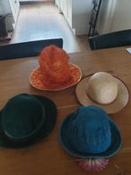 carnaval 4 verschillende hoeden riet, oranje, spijkerstof, Ophalen, Gedragen, Carnaval