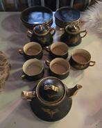 Kutani Geisha satsuma mat zwart en goud theeservies