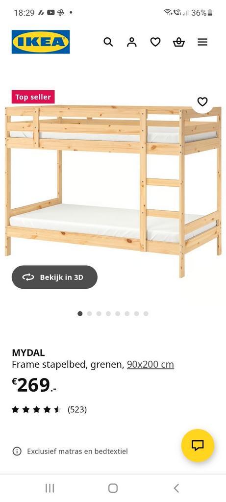 Mooi stapelbed van hout, Kinderen en Baby's, Kinderkamer | Stapelbedden en Hoogslapers, Zo goed als nieuw, Stapelbed, Ophalen