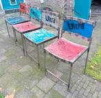 stoelen gemaakt van olievaten uit Indonesië., Ophalen of Verzenden, Gebruikt