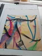 abstracte krijttekening van JAS, Antiek en Kunst, Kunst | Schilderijen | Klassiek, Ophalen of Verzenden