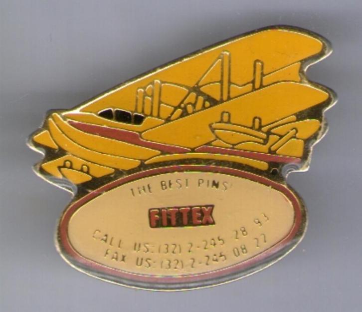 Fittex dubbeldekker vliegtuig PIN ( BLAD7_716 ), Verzamelen, Speldjes, Pins en Buttons, Nieuw, Speldje of Pin, Transport, Verzenden