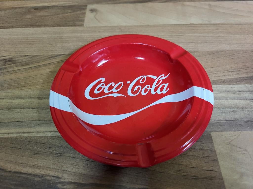 Vintage Coca Cola Blikken Asbak, Ophalen of Verzenden, Gebruikt, Gebruiksvoorwerp