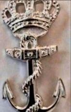 Marine MBK Baret Embleem Zilveranker, Verzamelen, Militaria | Algemeen, Ophalen of Verzenden, Marine, Nederland, Embleem of Badge