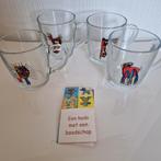 4 thee glazen van kado met een boodschap, Huis en Inrichting, Keuken | Servies, Ophalen, Glas of Glazen, Nieuw, Glas