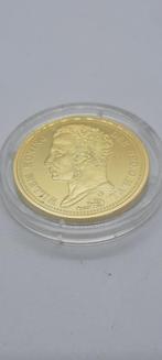 Zilveren Gouden Tientje Willem II Herslag, Goud, Ophalen of Verzenden, Losse munt, 10 gulden