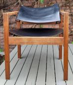 Dutch design jaren '60 stoel hout en leer Henk Vos, Antiek en Kunst, Kunst | Designobjecten, Ophalen