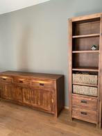 Houten Boekenkast en Dressoir en salontafel Set, Huis en Inrichting, Kasten | Boekenkasten, Ophalen, Gebruikt, 200 cm of meer
