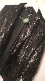 size 48: All That Glitters” Black Sequin Blazer- Statement!, Overige typen, Zwart, Maat 46/48 (XL) of groter, Nieuw