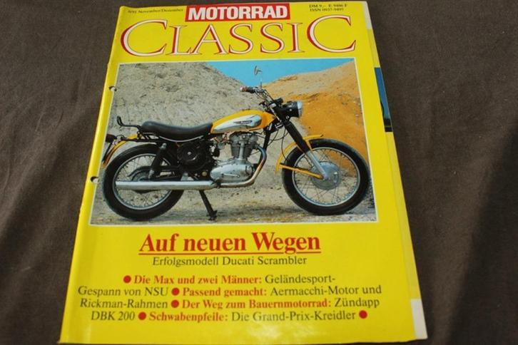 Motorrad Classic nov 91 Ducati Scrambler Zün DBK200 Kreidler, Boeken, Motoren, Gelezen, Ophalen of Verzenden