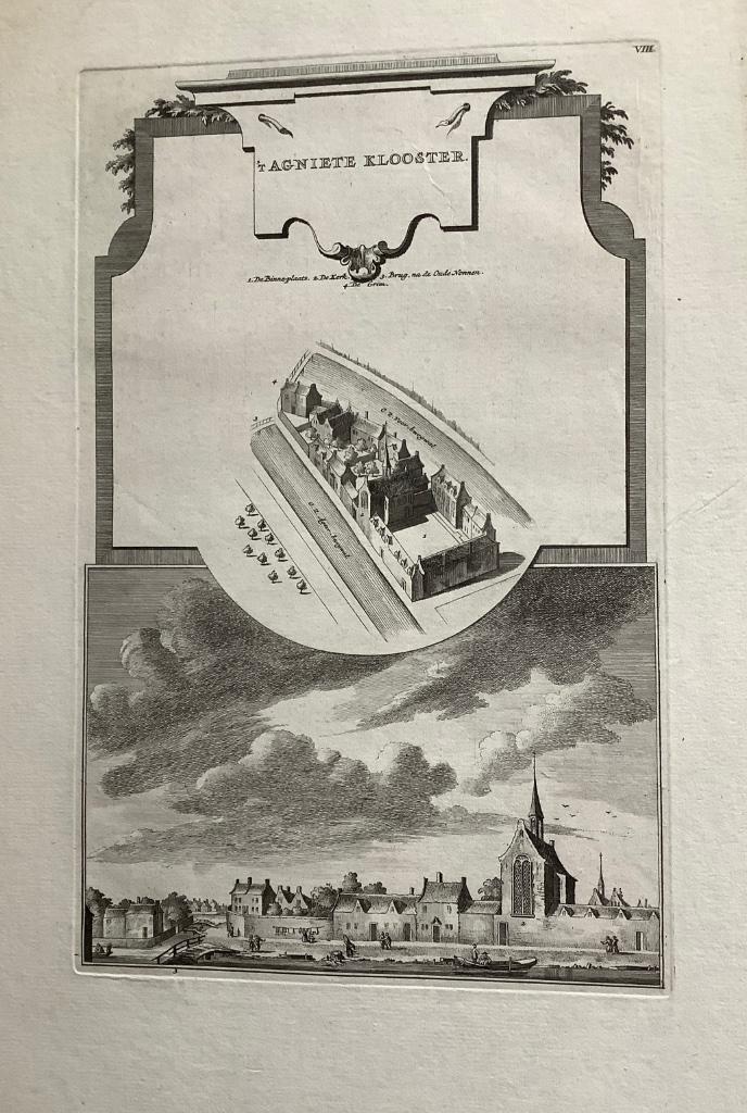 Agnietenklooster Amsterdam Wagenaar klooster 1760, Antiek en Kunst, Kunst | Etsen en Gravures, Ophalen of Verzenden