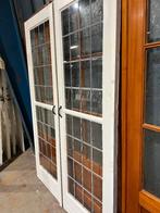 Klein formaat oude ensuite schuifdeuren met glas in lood, Ophalen, Gebruikt, 120 cm of meer, Binnendeur