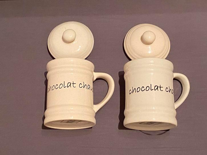 Riviera Maison Chocolat Chaud Mokken met Deksel, Huis en Inrichting, Keuken | Servies, Gebruikt, Ophalen of Verzenden